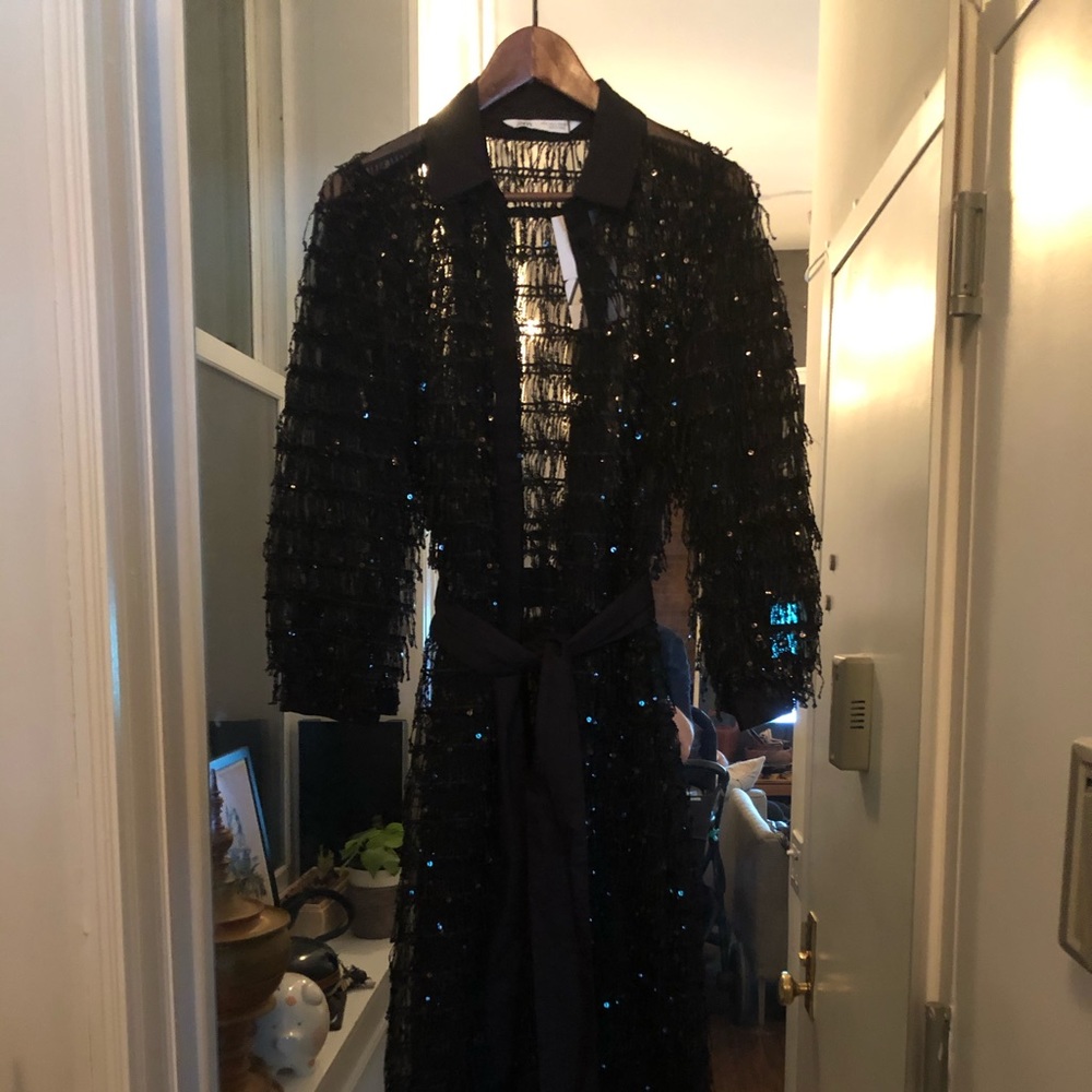 Zara Buttoned sequins dress/ shirt - S rare